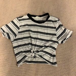 Cute black & white stripped crop top